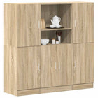 3-piece kitchen cabinet set, engineered wood, Sonoma oak look