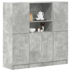 Keukenkastenset 133x41,5x131,5 cm bewerkt hout betongrijs