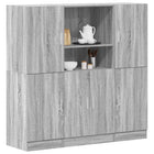 Keukenkastenset 3-delig bewerkt hout grijs sonoma eiken