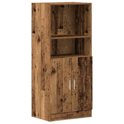 3-delige Keukenkastenset bewerkt hout oud houtkleurig