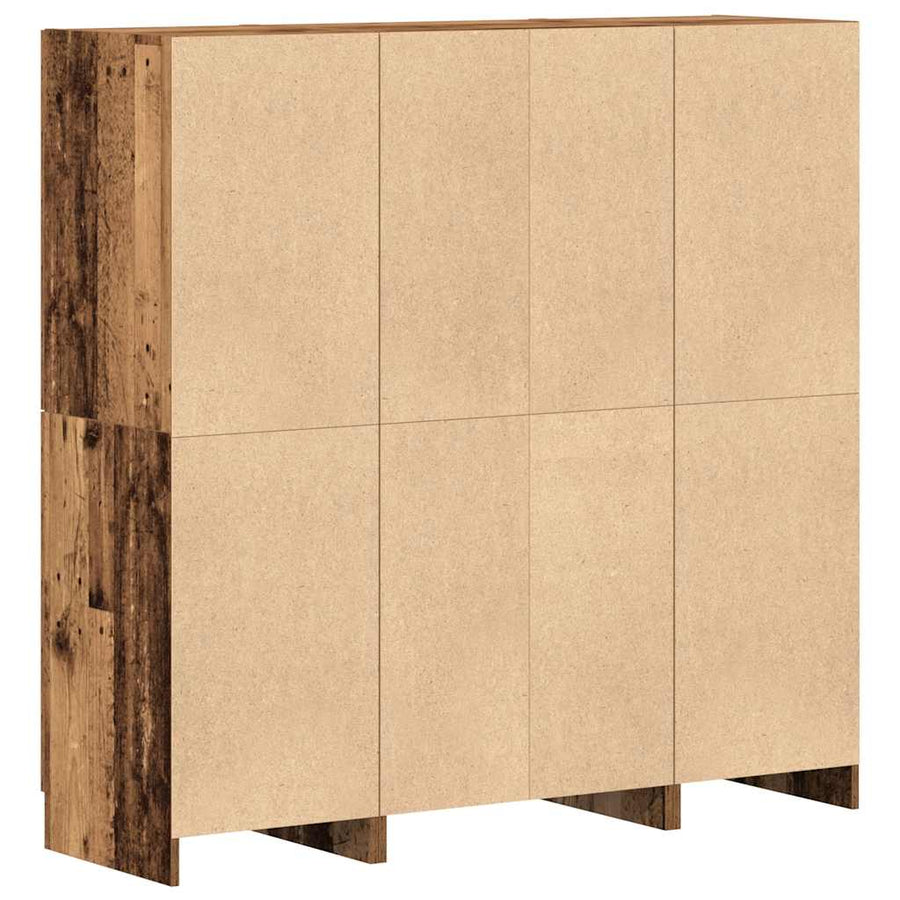 3-delige Keukenkastenset bewerkt hout oud houtkleurig