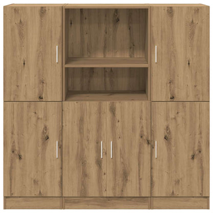 3-delige Keukenkastenset bewerkt hout artisanaal eikenkleur