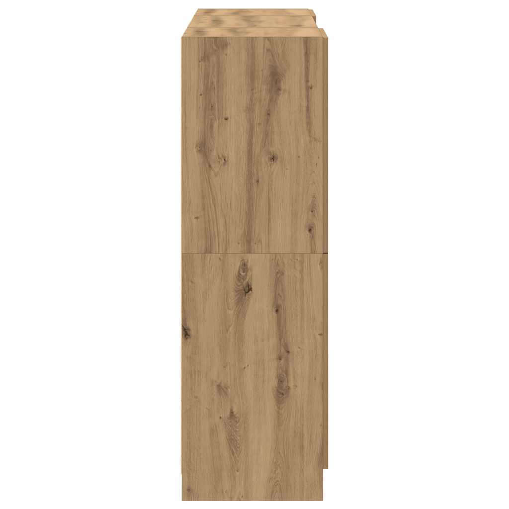 3-delige Keukenkastenset bewerkt hout artisanaal eikenkleur