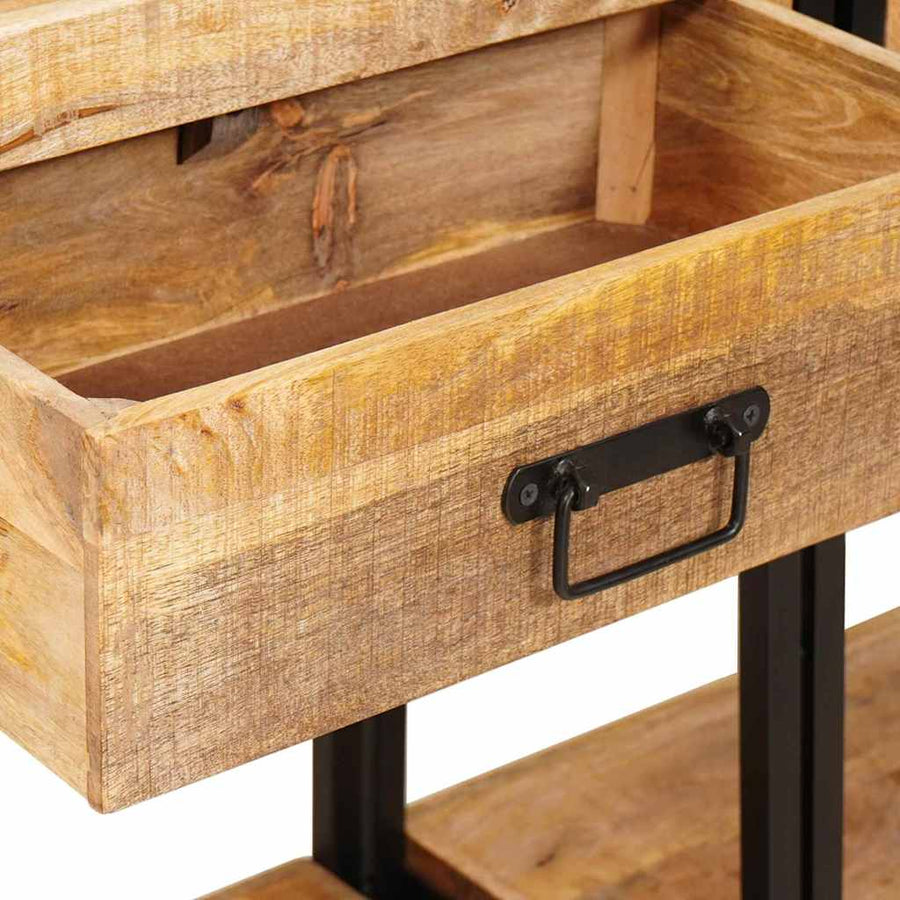 Wandtafels 2 pcs Bruin 200 x 33 x 75 cm Massief Mango Hout