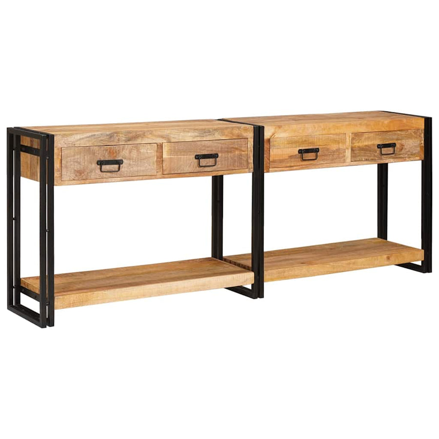 Wandtafels 2 pcs Bruin 200 x 33 x 75 cm Massief Mango Hout