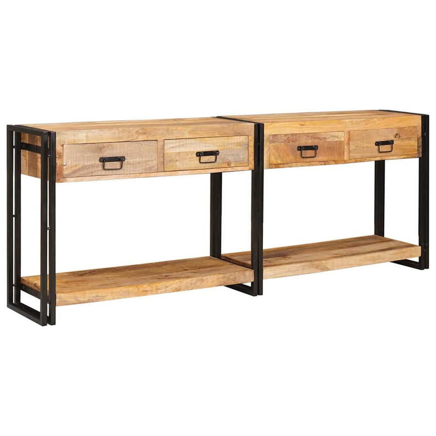 Wandtafels 2 pcs Bruin 200 x 33 x 75 cm Massief Mango Hout