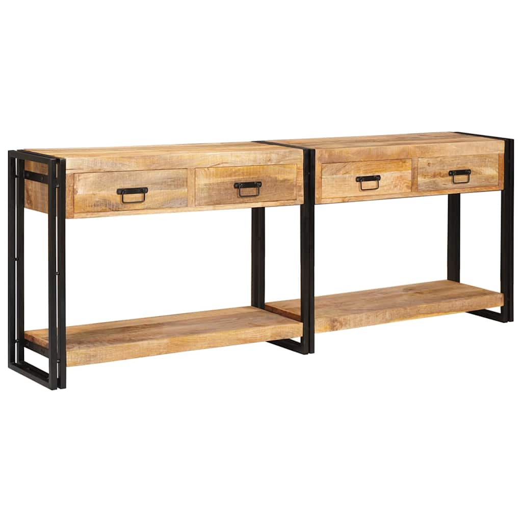 Wandtafels 2 pcs Bruin 200 x 33 x 75 cm Massief Mango Hout