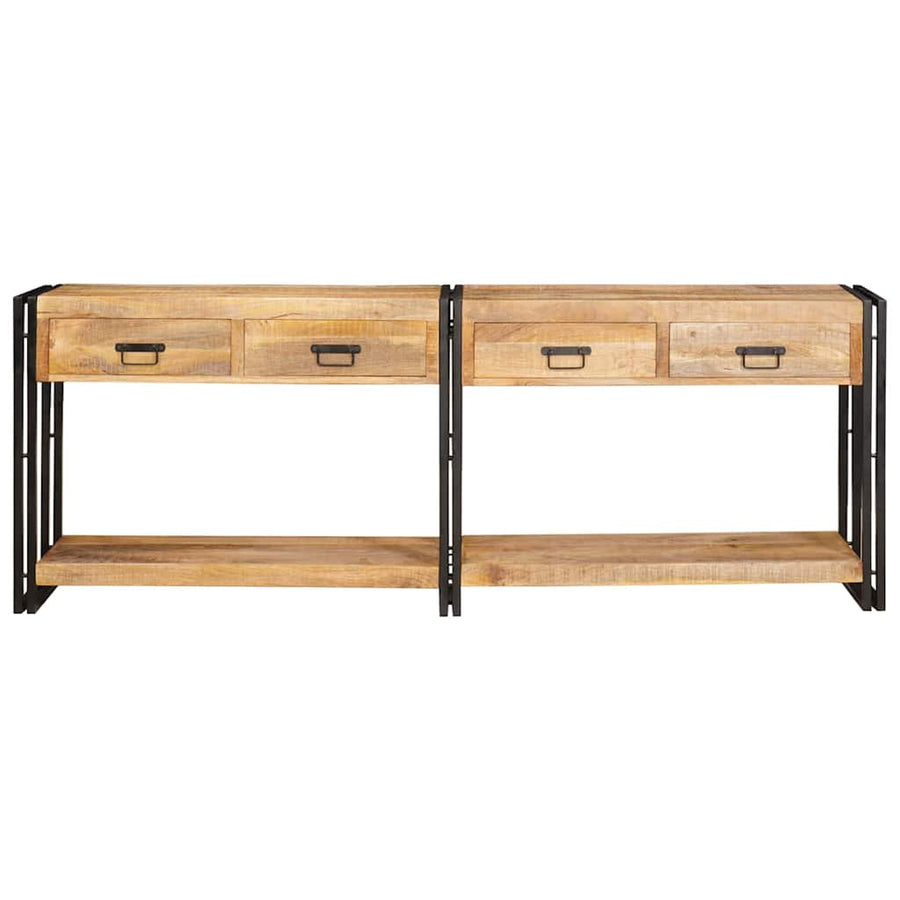 Wandtafels 2 pcs Bruin 200 x 33 x 75 cm Massief Mango Hout