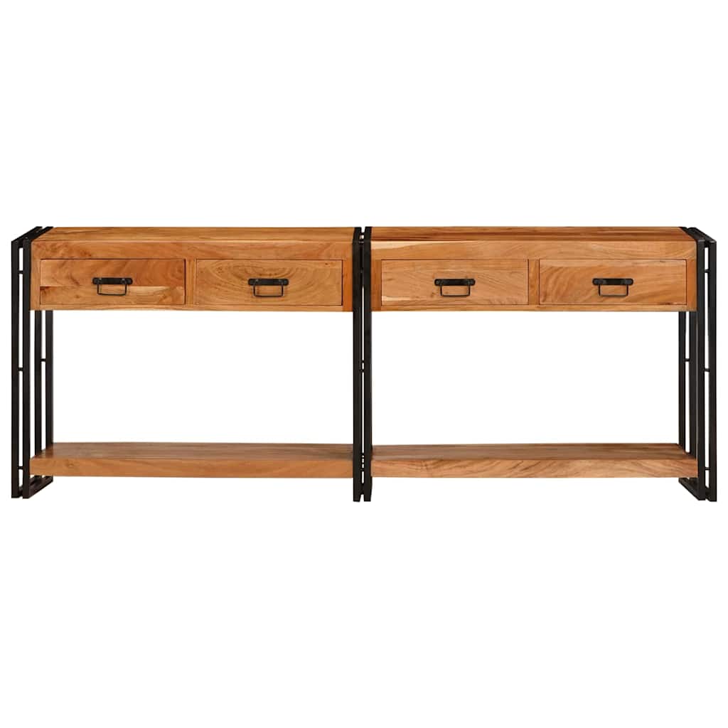 Wandtafels 2 pcs Bruin 200 x 33 x 75 cm Massief acaciahout