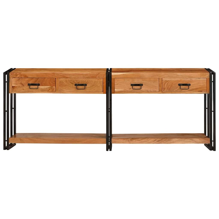 Wandtafels 2 pcs Bruin 200 x 33 x 75 cm Massief acaciahout
