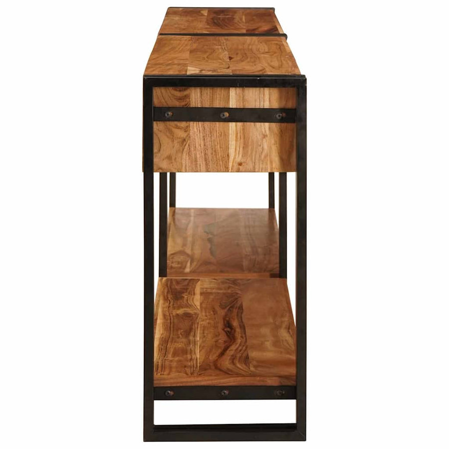 Wandtafels 2 pcs Bruin 200 x 33 x 75 cm Massief acaciahout