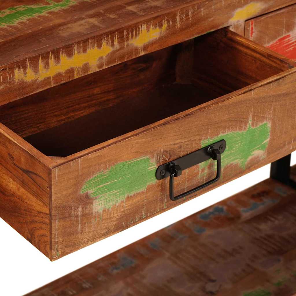 Wandtafels met lade met plank Anders met opslag 2 pcs Multikleur Massief gerecycled hout