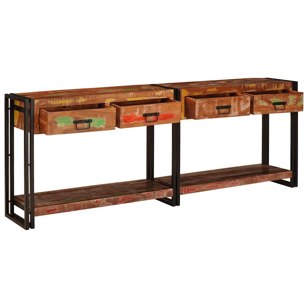 Wandtafels met lade met plank Anders met opslag 2 pcs Multikleur Massief gerecycled hout