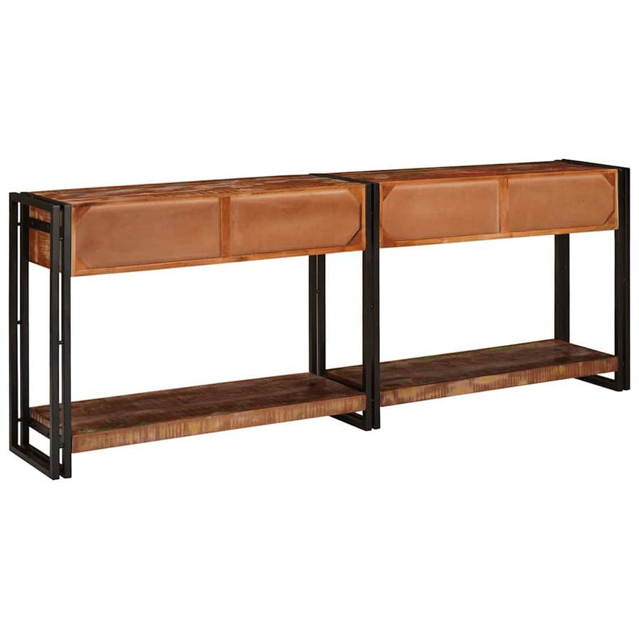 Wandtafels met lade met plank Anders met opslag 2 pcs Multikleur Massief gerecycled hout