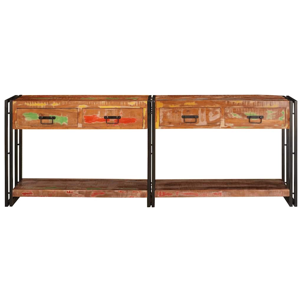 Wandtafels met lade met plank Anders met opslag 2 pcs Multikleur Massief gerecycled hout