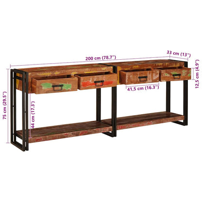 Wandtafels met lade met plank Anders met opslag 2 pcs Multikleur Massief gerecycled hout
