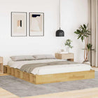 Bed frame without mattress 140x200 cm solid oak wood