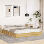 Bed frame without mattress 135x190 cm solid oak wood