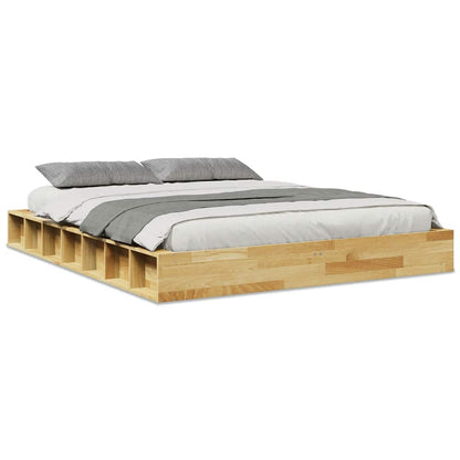Bedframe zonder matras 140x190 cm massief hout eiken