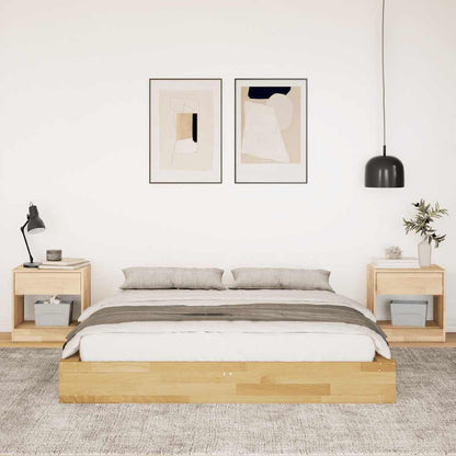 Bedframe zonder matras 140x190 cm massief hout eiken