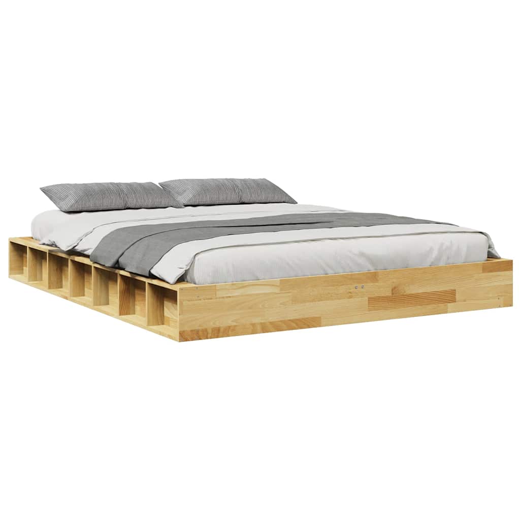 Bedframe zonder matras 140x190 cm massief hout eiken
