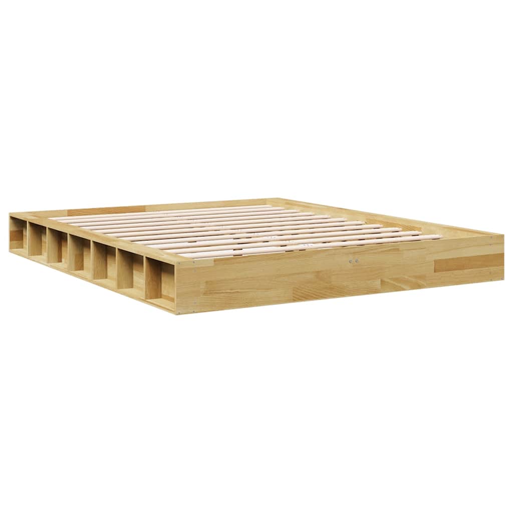 Bedframe zonder matras 140x190 cm massief hout eiken