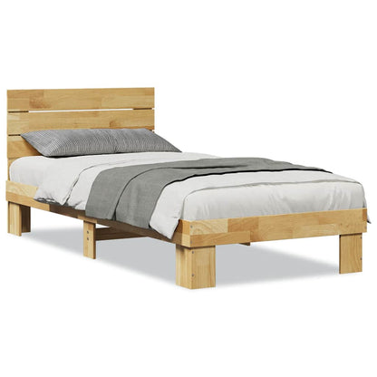 Bedframe hoofdeinde zonder matras 80x200 cm massief hout eiken