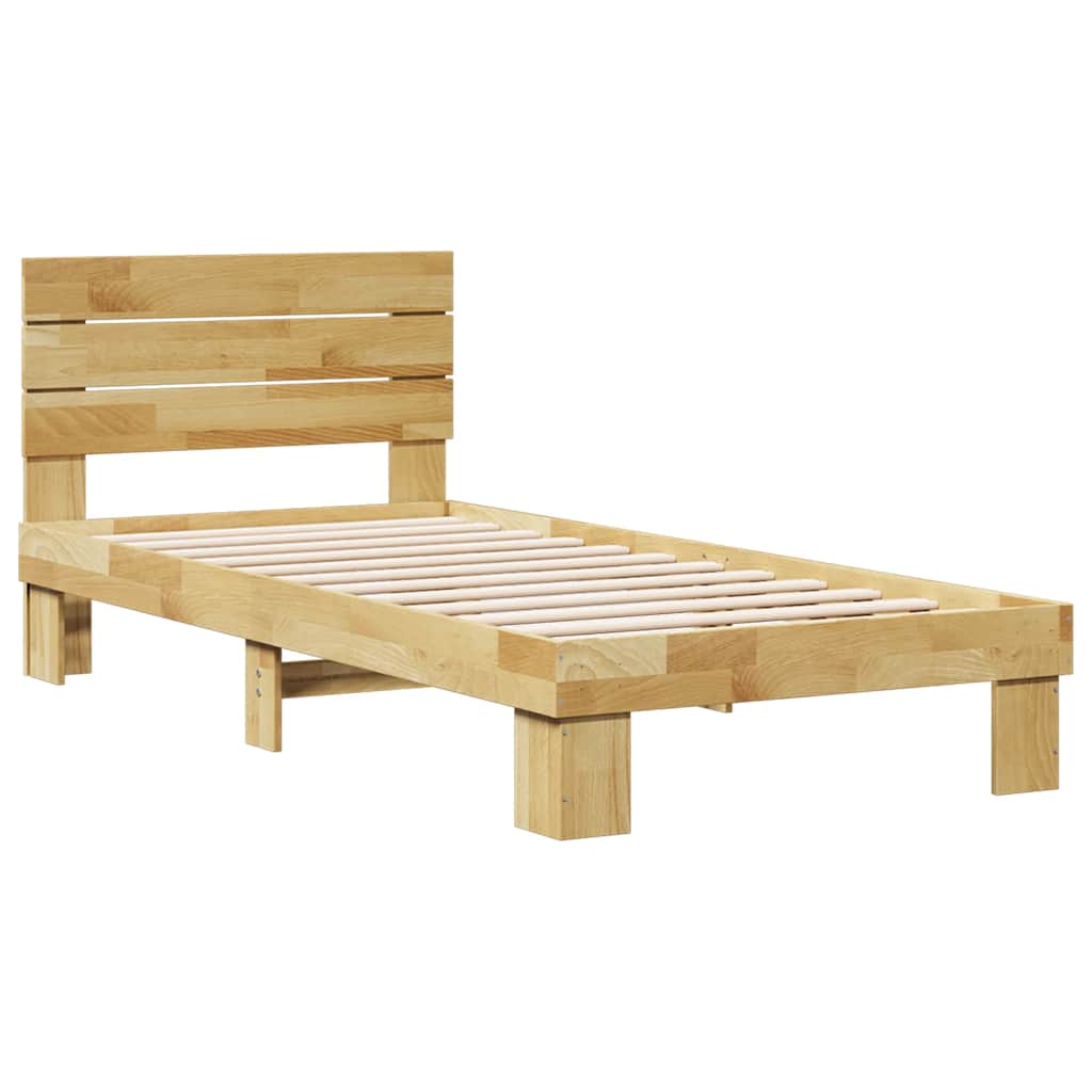 Bedframe hoofdeinde zonder matras 80x200 cm massief hout eiken