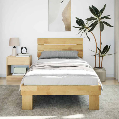 Bedframe hoofdeinde zonder matras 80x200 cm massief hout eiken