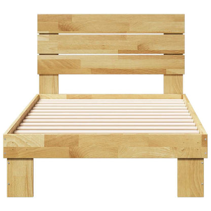 Bedframe hoofdeinde zonder matras 80x200 cm massief hout eiken