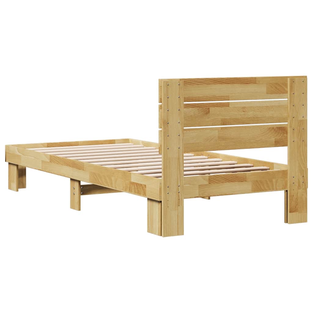 Bedframe hoofdeinde zonder matras 80x200 cm massief hout eiken