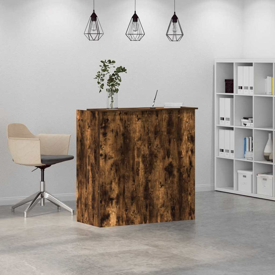 Receptiebalie 100x50x103,5 cm bewerkt hout gerookt eikenkleurig