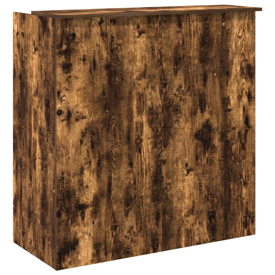 Receptiebalie 100x50x103,5 cm bewerkt hout gerookt eikenkleurig