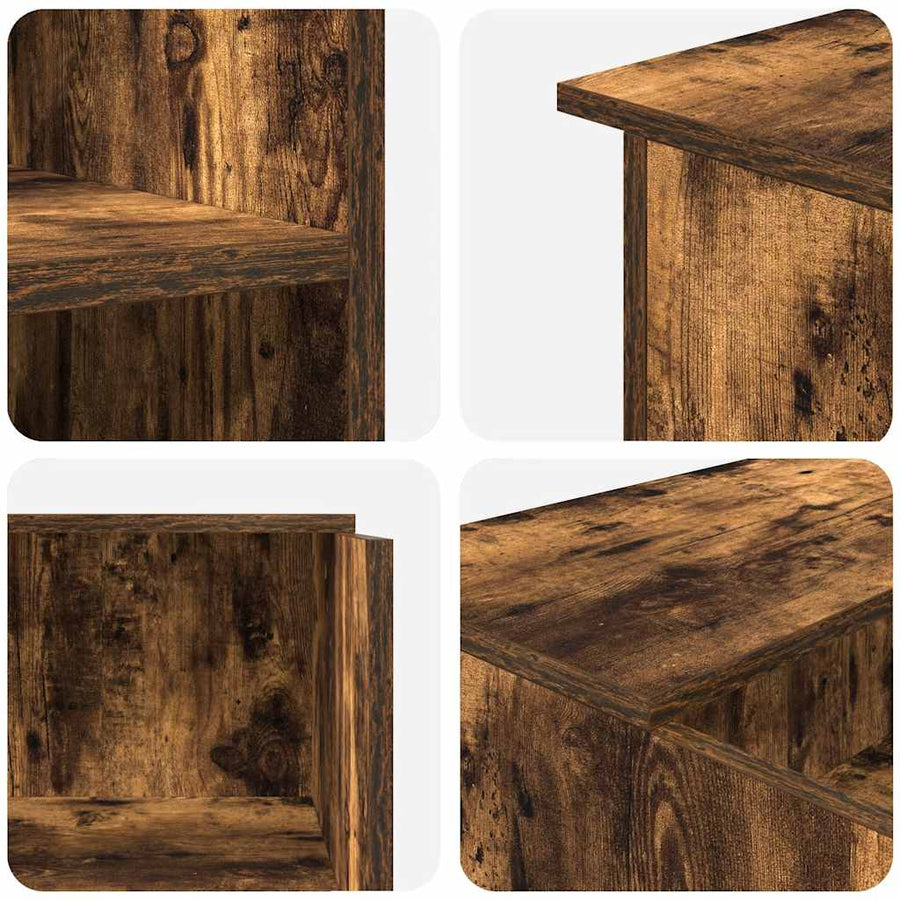 Receptiebalie 100x50x103,5 cm bewerkt hout gerookt eikenkleurig