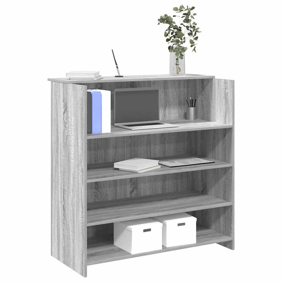 Receptiebalie 100X50X103,5 Cm Bewerkt Hout Eiken 100 x 50 x 103.5 cm Grijs sonoma