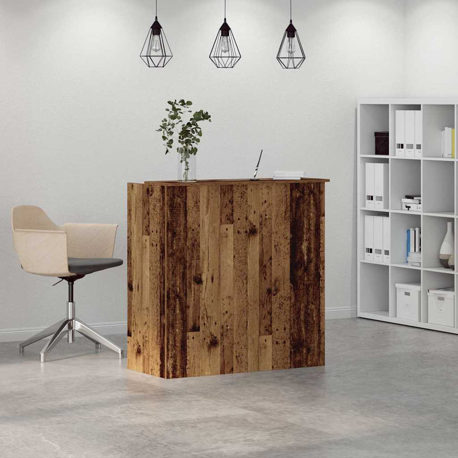 Receptiebalie 100X50X103,5 Cm Bewerkt Hout Kleurig 100 x 50 x 103.5 cm Oud hout