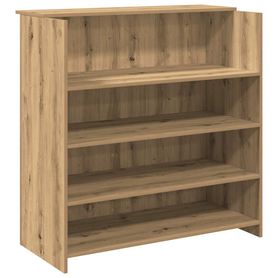 Receptiebalie 100X50X103,5Cm Bewerkt Hout Artisanaal Eikenkleur
