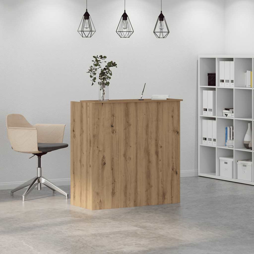 Receptiebalie 100X50X103,5Cm Bewerkt Hout Artisanaal Eikenkleur