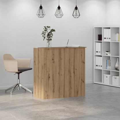 Receptiebalie 100X50X103,5Cm Bewerkt Hout Artisanaal Eikenkleur