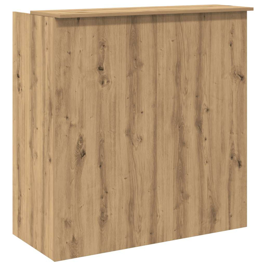 Receptiebalie 100X50X103,5Cm Bewerkt Hout Artisanaal Eikenkleur