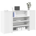 White Reception Desk 180x50x103.5 cm Engineered Wood
