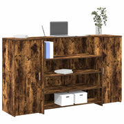Receptiebalie 180x50x103,5 cm bewerkt hout gerookt eiken