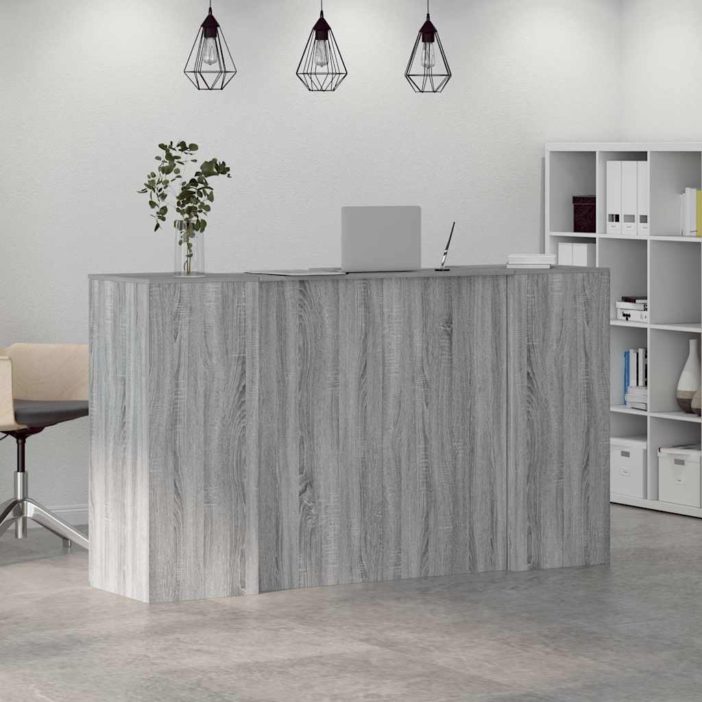 Receptiebalie 180X50X103,5 Cm Bewerkt Hout Eiken 180 x 50 x 103.5 cm Grijs sonoma
