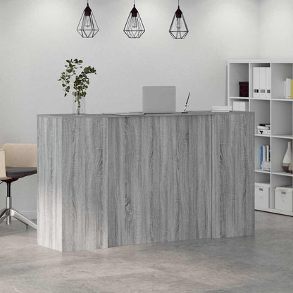 Receptiebalie 180X50X103,5 Cm Bewerkt Hout Eiken 180 x 50 x 103.5 cm Grijs sonoma