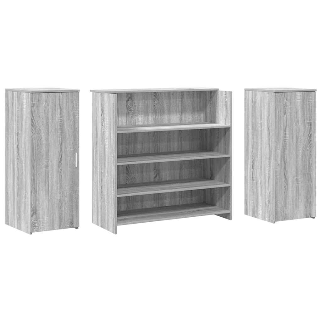 Receptiebalie 180X50X103,5 Cm Bewerkt Hout Eiken 180 x 50 x 103.5 cm Grijs sonoma