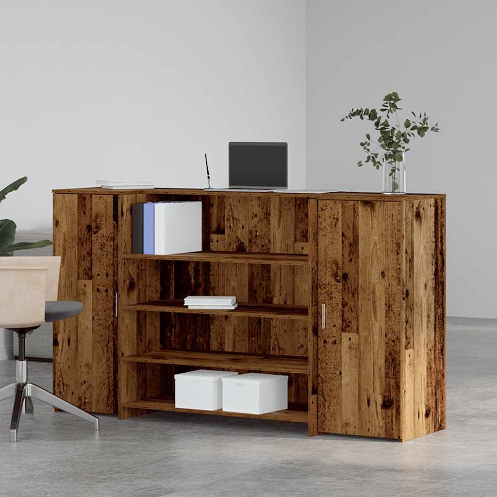 Receptiebalie 180X50X103,5 Cm Bewerkt Hout Kleurig 180 x 50 x 103.5 cm Oud hout