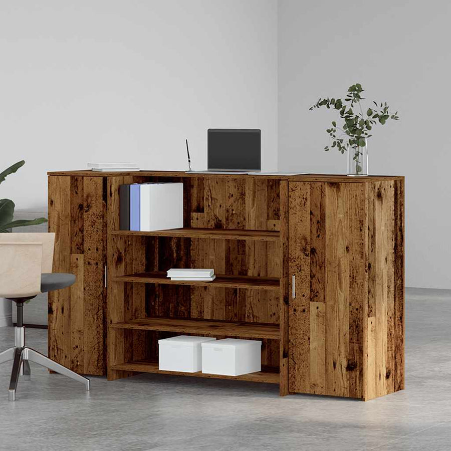 Receptiebalie 180X50X103,5 Cm Bewerkt Hout Kleurig 180 x 50 x 103.5 cm Oud hout