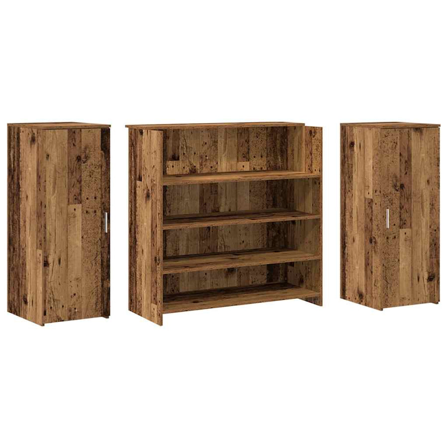 Receptiebalie 180X50X103,5 Cm Bewerkt Hout Kleurig 180 x 50 x 103.5 cm Oud hout