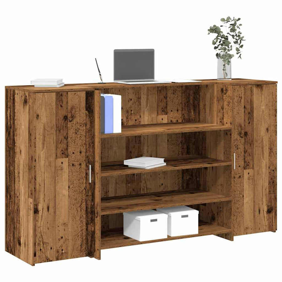 Receptiebalie 180X50X103,5 Cm Bewerkt Hout Kleurig 180 x 50 x 103.5 cm Oud hout
