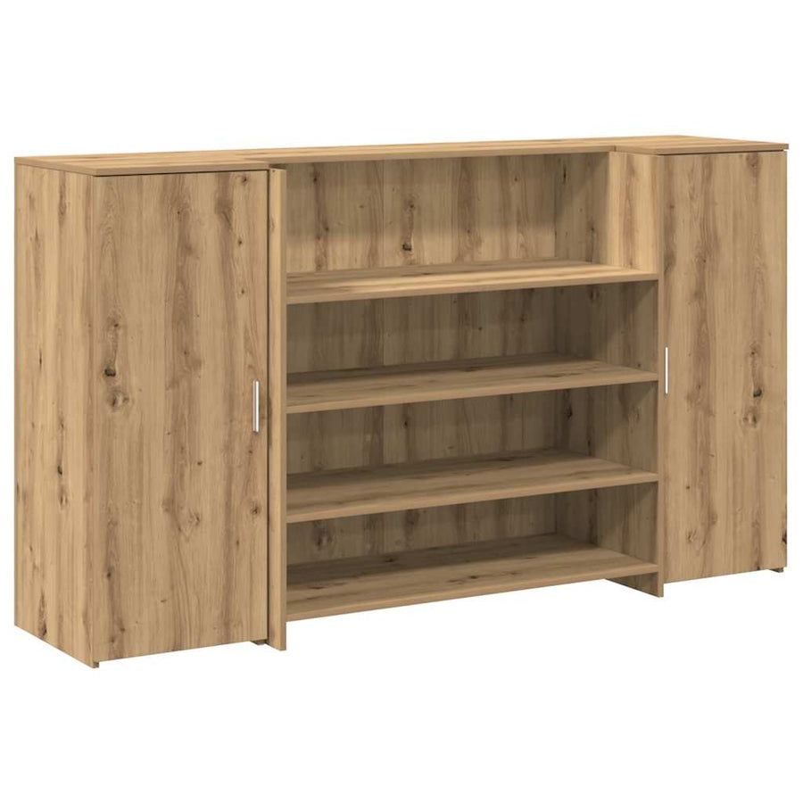 Receptiebalie 180X50X103,5Cm Bewerkt Hout Artisanaal Eikenkleur